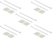 Tie-wraps 250 x 7,2mm (10 stuks) met zelfklevende houders (10 stuks) / transparant