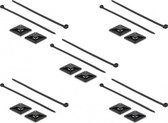 DeLOCK Tie-wraps 250 x 7,2mm (10 stuks) met zelfklevende houders (10 stuks) / zwart