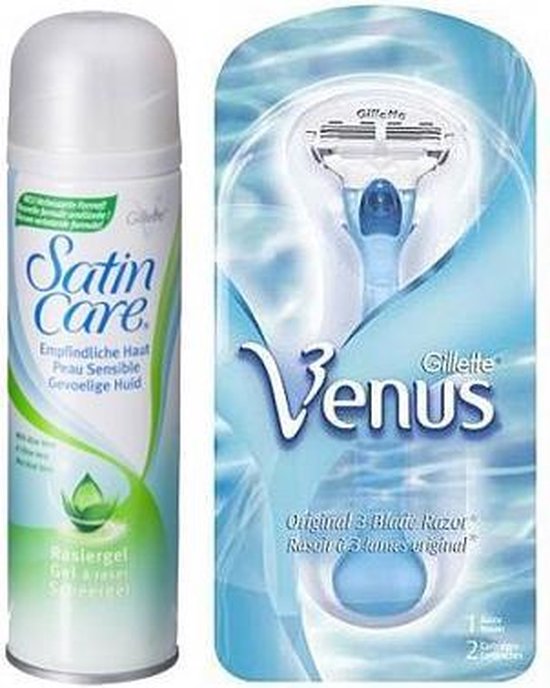 Gillette Venus Combi Scheerhouder + 2 mesjes en Satin Care Sensitive Skin  scheergel | bol.com