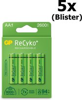 20 pièces (5 blisters a 4pcs) - GP Recyko + 2700 Series AA / HR06 2600mah 1.2V NiMH Batteries rechargeables