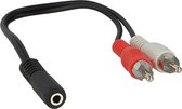 Stereo jack (F) 3,5mm Stereo naar Cinch connector 0.2m (M)