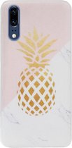 ADEL Siliconen Back Cover Softcase Hoesje voor Huawei P20 - Ananas Roze Goud