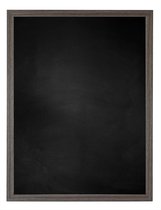 Zwart Krijtbord met Houten Lijst - Antraciet Eik - 62 x 82 cm - Lijstbreedte: 15 mm - Vlak