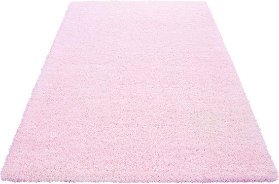 Hoogpolig vloerkleed Life - roze - 300x400 cm