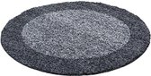 Hoogpolig vloerkleed Life - grijs 2-kleurig - rond - O 120 cm