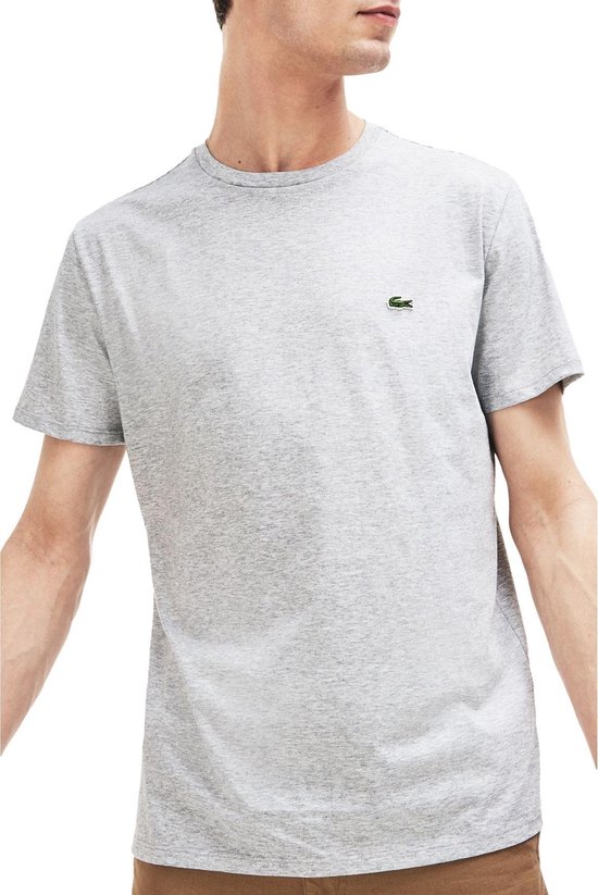 Lacoste Heren T-shirt - Silver Chine - Maat M