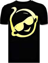 T-shirt Mannen Met Print - Zwitsal Met Sunglass - Zwart