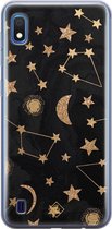 Samsung A10 hoesje siliconen - Counting the stars | Samsung Galaxy A10 case | zwart | TPU backcover transparant