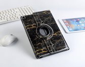 P.C.K. Hoesje/Boekhoesje/Bookcover/Bookcase/Book draaibaar Marmer Zwart geschikt voor Apple iPad PRO 10.5 INCH (2017) MET PEN EN GLASFOLIE