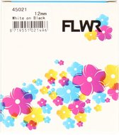 FLWR - Printetiket / 45021 / Zwart op Wit - geschikt voor Dymo