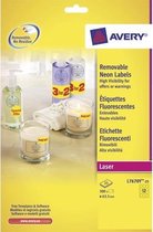 Avery Fluorescent Yellow -circular Labels - Laser - L7670