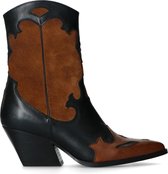Sacha - Dames - Bruine cowboylaarzen met zwarte details - Maat 37