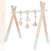 PRETTY PIP® Babygym Houten Baby Speelgoed vanaf 0 Jaar - Kraamcadeau - Veilig - CE Gecertificeerd - Baby - Houten Speelgoed - 3 Hangers - Babyshower Cadeau - Beukenhout - Verschillende Kleure