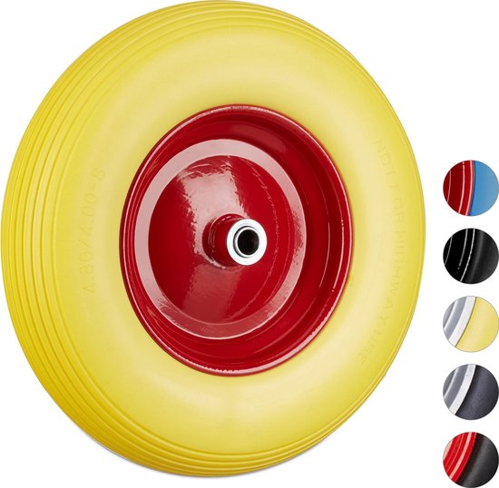 Relaxdays kruiwagenwiel 4.80 4.00-8 - rubberband - stalen velg - tot 100 kg - antilek - zwart van Relaxdays — afbeelding 5