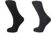 Boru Lamswollen sokken | 2-Pack | Zwart & Antraciet, Maat 39/42