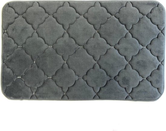 Lucy's Living Luxe Badmat GAPO Antraciet Exclusive – 50 x 80 cm – zwart - donker grijs - katoen - polyester - badkamer mat - badmatten - badtextiel - wonen – accessoires - exclusief