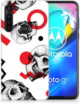 GSM Hoesje Motorola Moto G8 Power TPU Bumper Skull Red