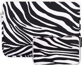 Laptop Sleeve 15.6 inch Zwart Wit Zebra + Accessoires Etui