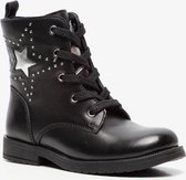 Hush Puppies leren meisjes veterboots - Zwart - Maat 26 - Echt leer - Uitneembare zool