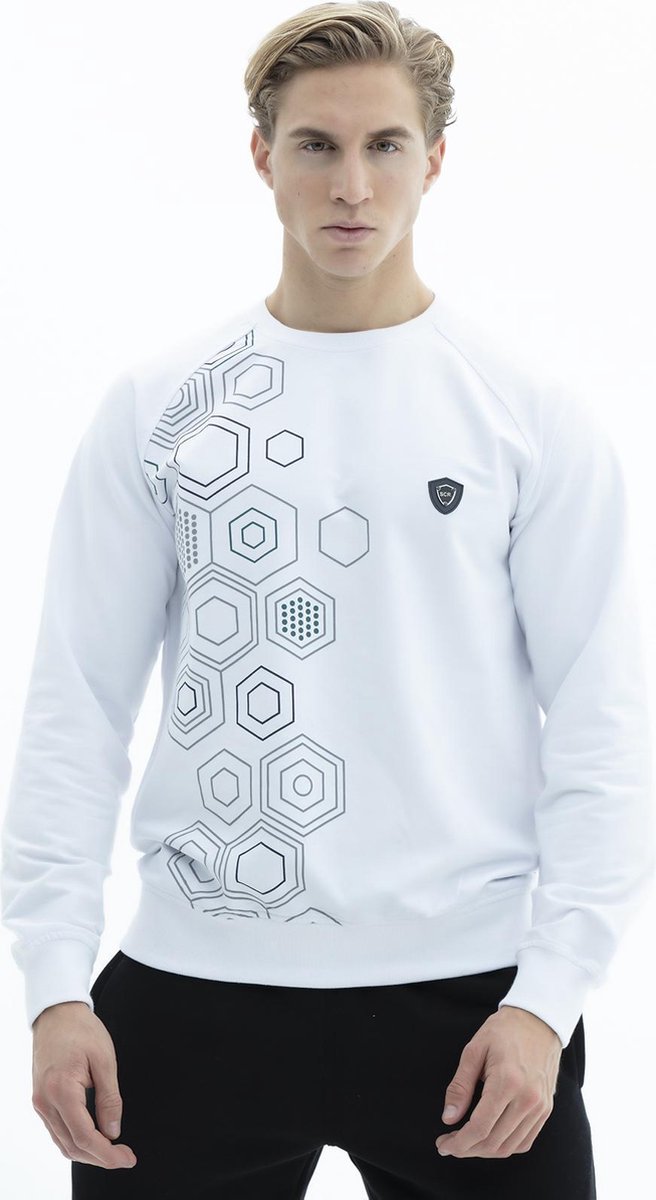 SCR. Numan - Sweater Heren - Witte Trui - Met Print - Maat XXL