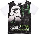 Star Wars - T-shirt - StormTrooper - Model "Crush The Resistance!" - Zwart / Wit / Groen - 116 cm - 6 jaar - 100% Katoen