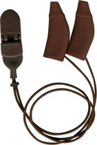 Ear Gear - Mini Curved - donker bruin  - met koord - hoortoestellen - tegen vocht en wind