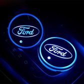 LED Bekeronderzetters - 7 Verschillende Kleuren LED - Geschikt voor Ford