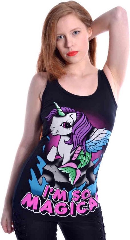 Cupcake Cult - I'M MAGICAL Mouwloze top - S - Zwart