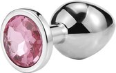 ToySecrets - Aluminium buttplug met roze diamant - Medium