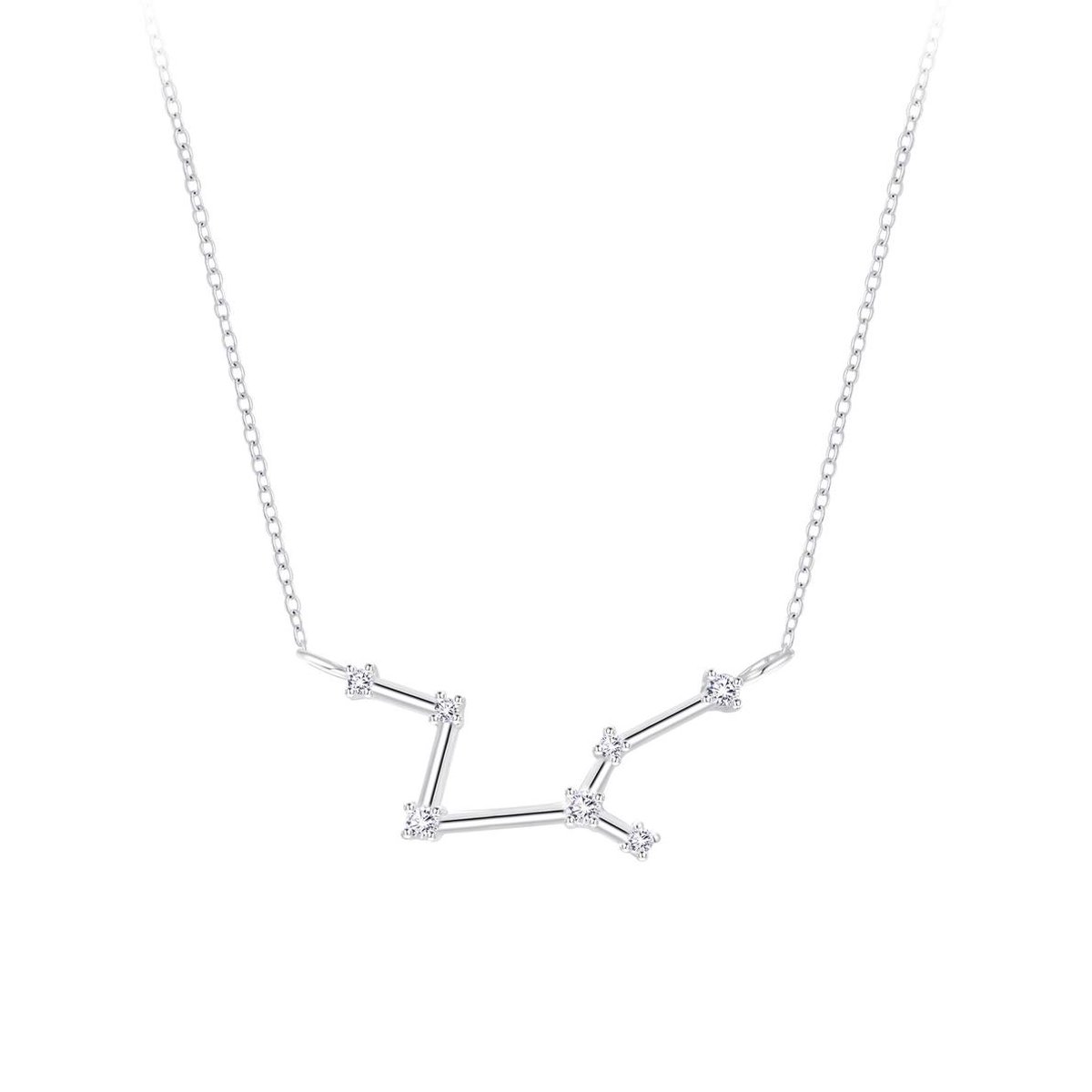Joy|S - Zilveren sterrenbeeld ketting Virgo Maagd met zirkonia