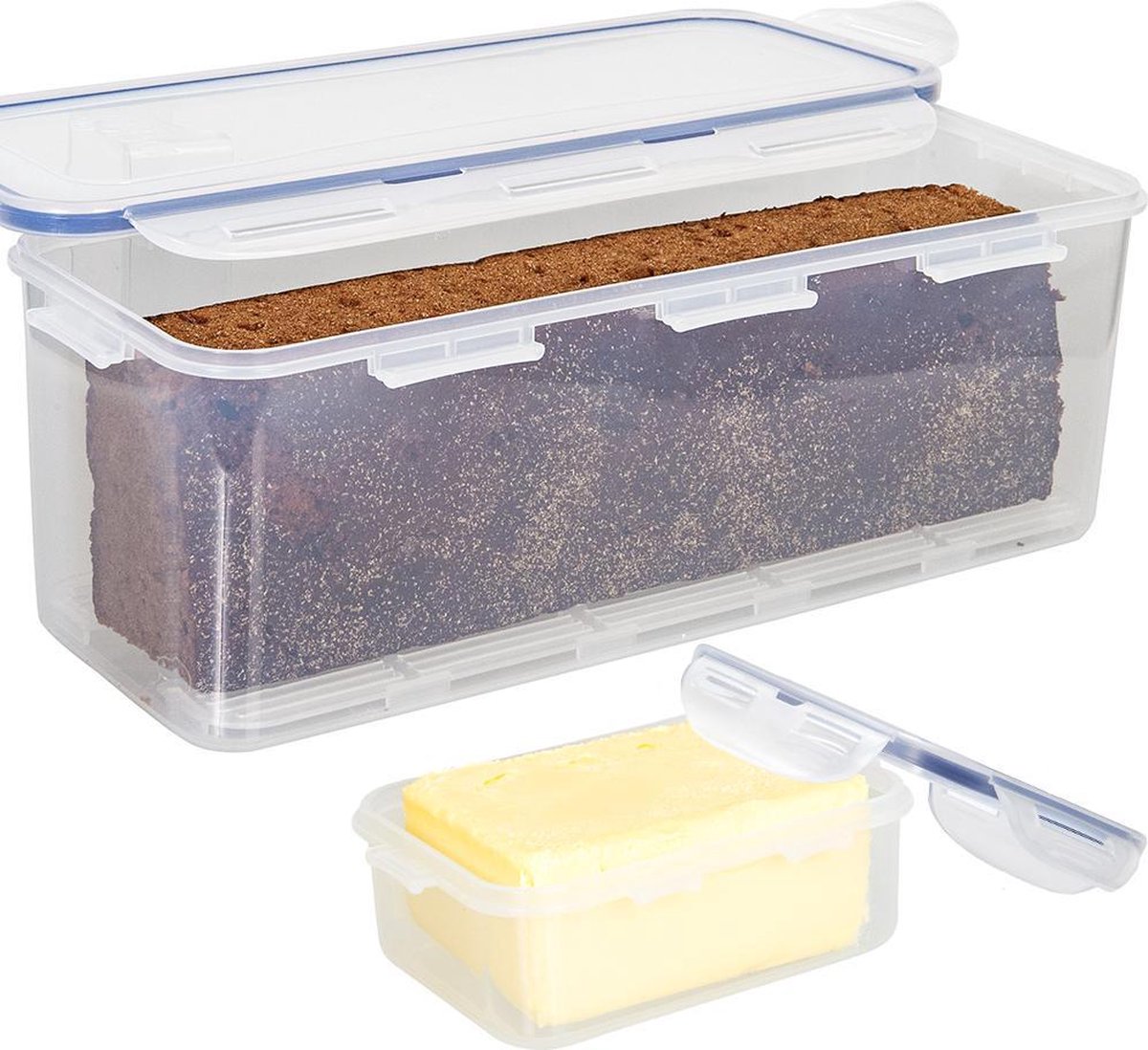 Lock&Lock Vershouddoos | Bewaardoos - Voor Ontbijtkoek, Cake en Boter - Set van 2 - 350 ml + 3,4 li