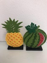 Decoratieve beeldjes, ananas en watermeloen