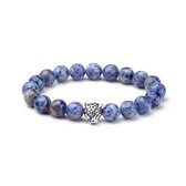 KRALEN ARMBAND SODALIET MET PANTER BEDELTJE - BLAUW