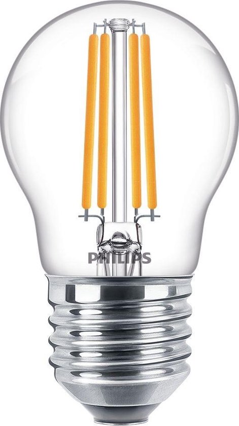 Langwerpig Bloeden Kwade trouw Philips LED Kogellamp Transparant - 60 W - E27 - warmwit licht | bol.com