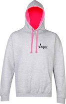 FitProWear Multicolour Trui - Grijs / Roze - Unisex - Maat L - Hoodie - Dames - Heren - Sweater - Capuchon - Katoen - Polyester - Casual