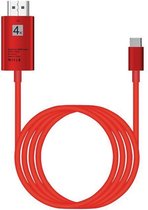 USB-C Type-C to HDMI HDTV AV TV Adapter kabel 4K - rood