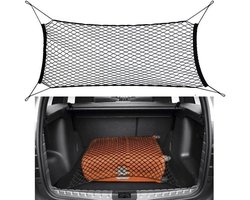 LOUZIR Universeel Auto Kofferbak Bescherming Net - Bagagenet Organizer - Kofferbaknet Beschermer - XL Zwart