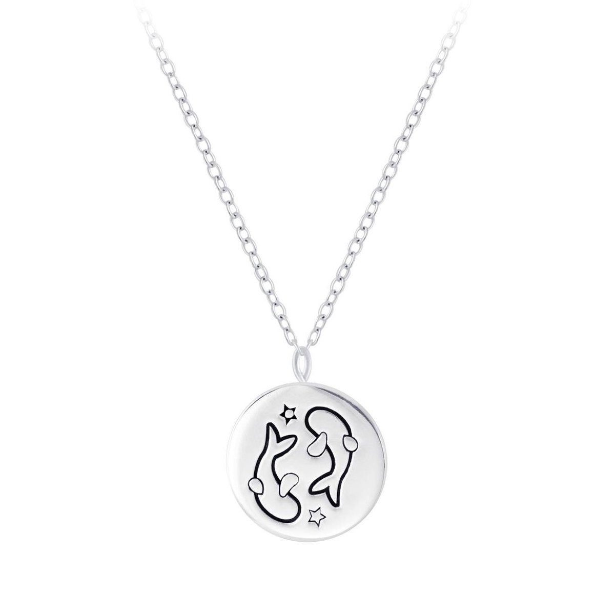 Joy|S - Zilveren sterrenbeeld Pisces Vissen hanger met ketting