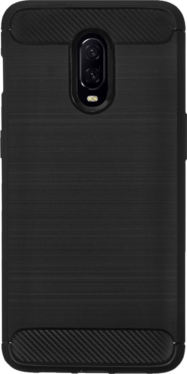 BMAX Carbon soft case hoesje voor OnePlus 6T / Soft cover / Telefoonhoesje / Beschermhoesje / Telefoonbescherming - Zwart