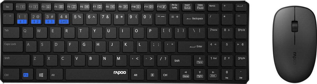 Rapoo 9300M - Toetsenbord + Muis-set - - - Zwart |