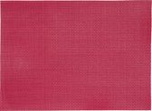 1x stuks Placemats rood/rode geweven/gevlochten 45 x 30 cm - Placemats/onderleggers tafeldecoratie - Tafel dekken