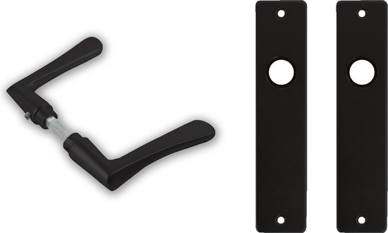 4x deurkrukset / deurgarnituur zwart met zwarte deurklinken en deurschilden  -... | bol.com