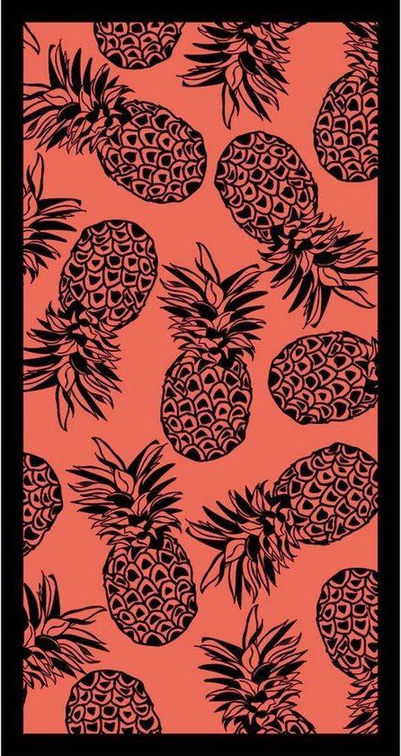 Luxe badlaken/strandlaken grote handdoek 90 x 170 cm ananas bloemen print  -... | bol.com