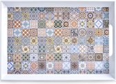 1x Dienblad melamine met mozaiekprint 50 x 35 cm - Keukenbenodigdheden - Dranken serveren - Serveerbladen/Dienbladen met mozaiekprint