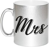 Zilveren Mrs cadeau mok / beker - 330 ml - keramiek - koffiemokken / theebekers
