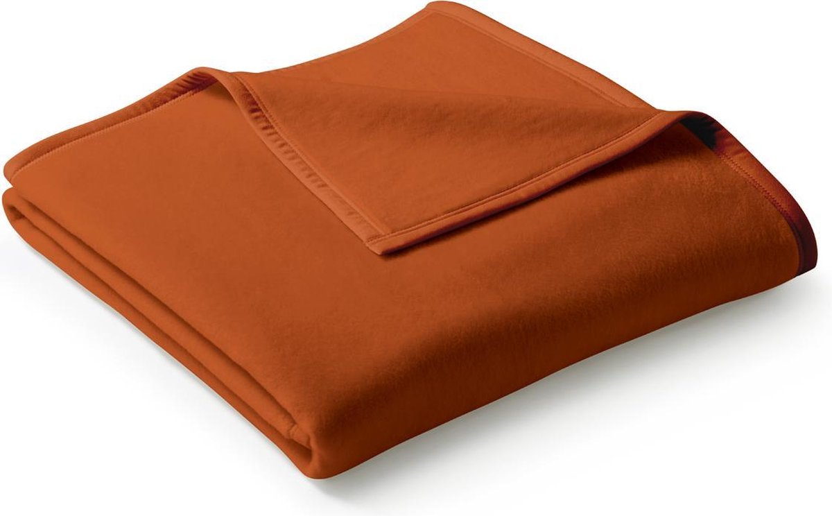 Biederlack - Uno Cotton Plaid Deken - 150x200cm - Terracotta Oranje | bol