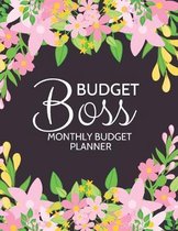 Budget Boss: A Year Monthly Bill Budgeting Planner And Organizer: Cute Modern Pink & Yellow Floral Design