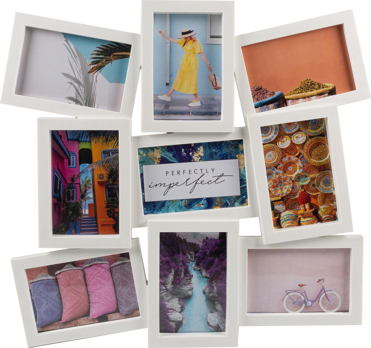Henzo Fotolijst - Henzo - Daisy Gallery - Collagelijst voor 9 foto's - Fotomaat 10x15 cm - Wit