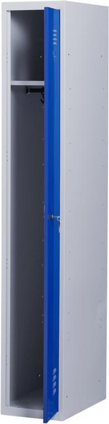 Lockerkast metaal met slot - 1 deurs 1 delig - Grijs/blauw - 180x30x50 cm - LKP-1001