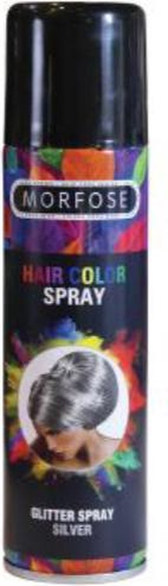Morfose - Haar Kleurspray - Hair Color Spray - Zilver - Glitter - Party Spray